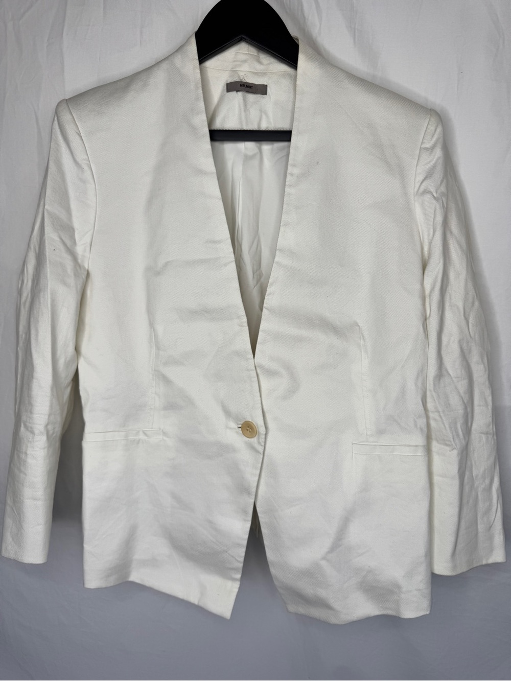 Helmut Lang White Women's Tailored Single-Button Blazer